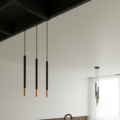 Lampa wisząca MOZAICA 3P czarny/miedź
