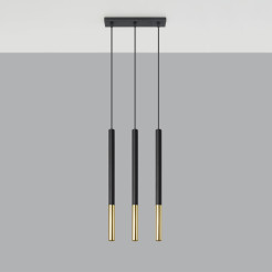 Lampa wisząca MOZAICA 3L czarny/złoto