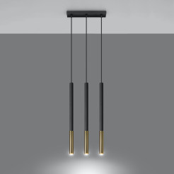 Lampa wisząca MOZAICA 3L czarny/złoto