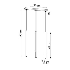 Lampa wisząca MOZAICA 3L czarny/złoto