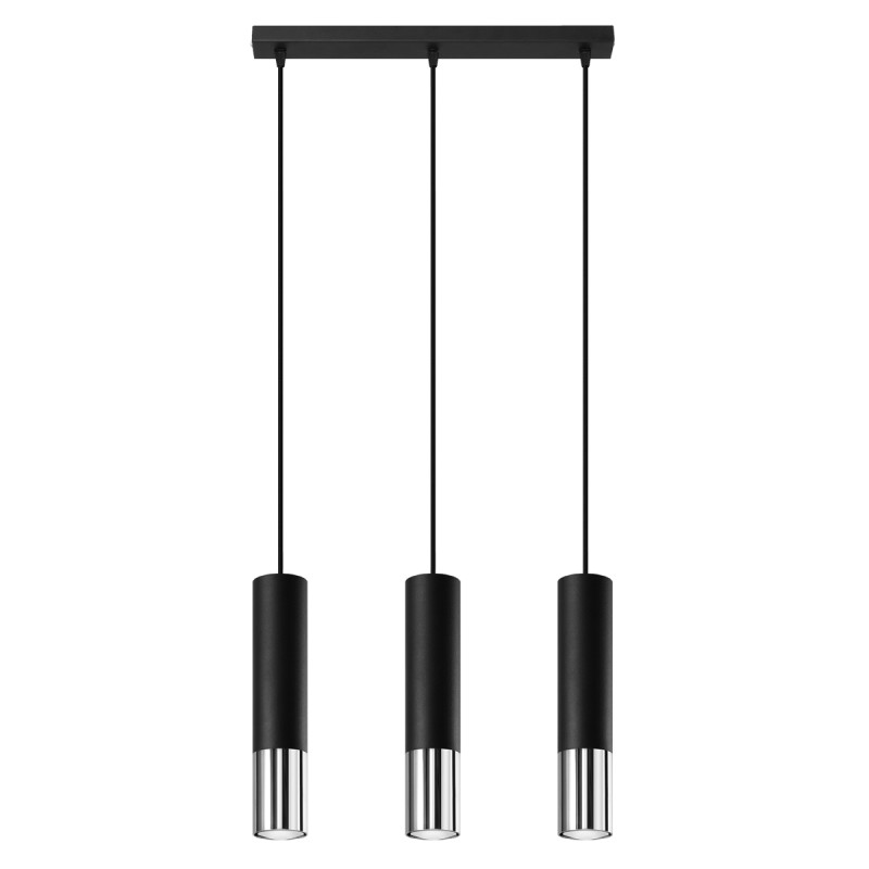 Lampa wisząca LOOPEZ 3L czarny/chrom
