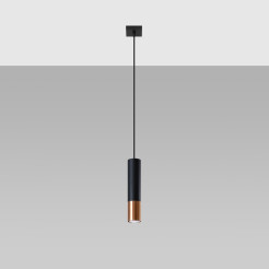 Lampa wisząca LOOPEZ 1 czarny/miedź