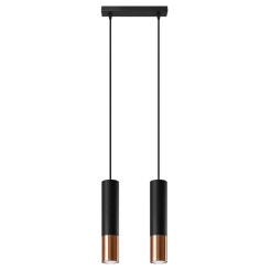 Lampa wisząca LOOPEZ 2 czarny/miedź