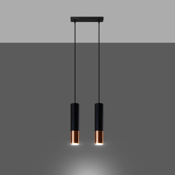 Lampa wisząca LOOPEZ 2 czarny/miedź