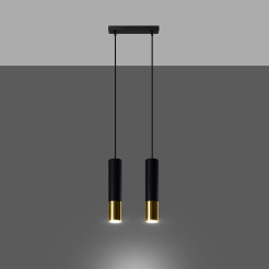 Lampa wisząca LOOPEZ 2 czarny/złoty