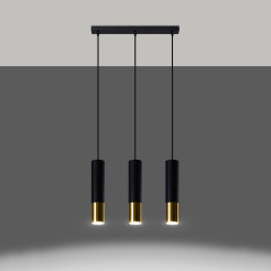 Lampa wisząca LOOPEZ 3L czarny/złoty