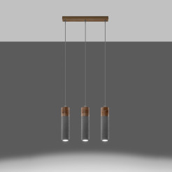 Lampa wisząca ZANE 3 szara