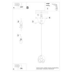 Lampa wisząca TULOS 1 biała