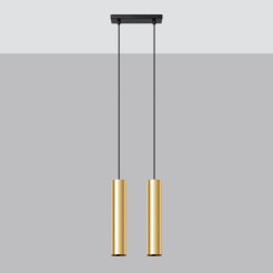 Lampa Wisząca LAGOS 2 złoty połysk