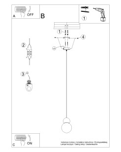 Lampa wisząca PEKKA 1 biała/naturalne drewno
