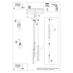 Lampa wisząca PRYSM 3P czarna