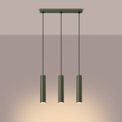 Lampa wisząca LAGOS 3L zielona oliwka