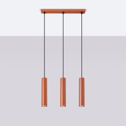 Lampa wisząca LAGOS 3L ochra czerwona