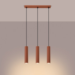 Lampa wisząca LAGOS 3L ochra czerwona