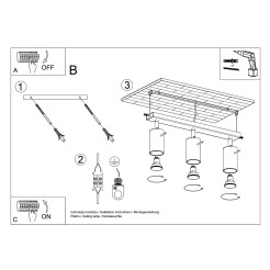 Plafon RING 3L zielony oliwkowy