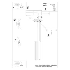 Lampa wisząca PASTELO 5P zielona oliwka
