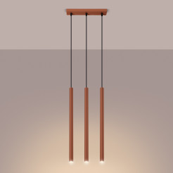 Lampa wisząca PASTELO 3 ochra czerwona