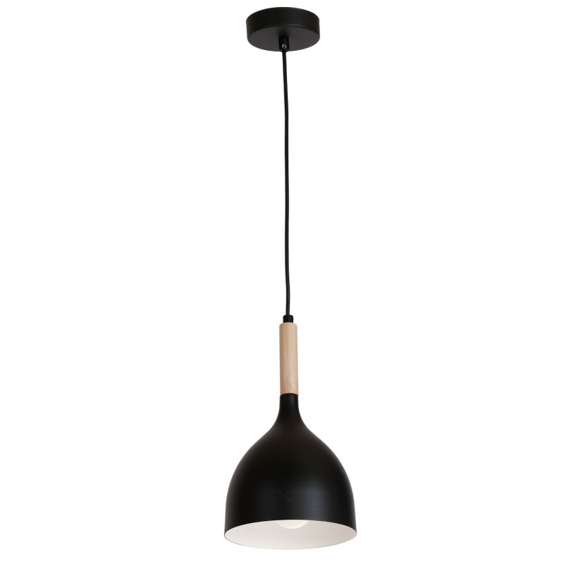 żyrandol Noak black/natural wood 1xE27 01191