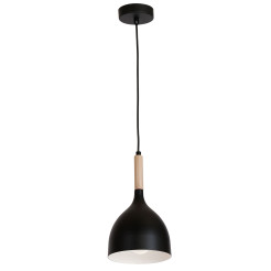 żyrandol Noak black/natural wood 1xE27 01191