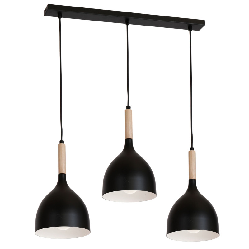 żyrandol listwa Noak black/natural wood 3xE27 01193