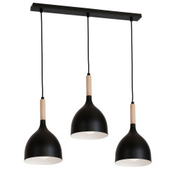 żyrandol listwa Noak black/natural wood 3xE27 01193