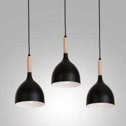 żyrandol listwa Noak black/natural wood 3xE27 01193