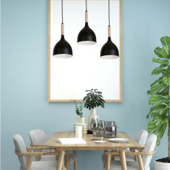 żyrandol listwa Noak black/natural wood 3xE27 01193