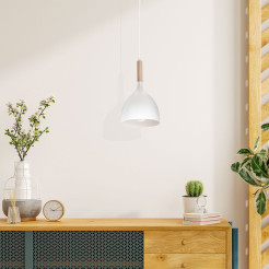 żyrandol Noak white/natural wood 1xE27 01194