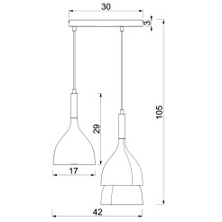 żyrandol talerz Noak white/natural wood 3xE27 01195