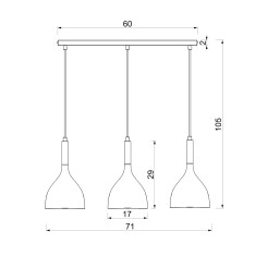 żyrandol listwa Noak white/natural wood 3xE27 01196