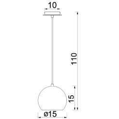żyrandol  (metal shade dia 150 mm) white 1xE27 01211