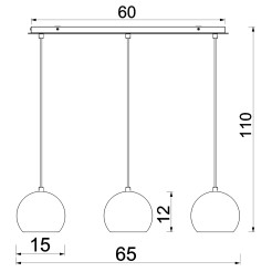 żyrandol  (metal shade dia 150 mm) white 3xE27 01212