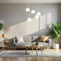 żyrandol  (metal shade dia 150 mm) white 5xE27 01213