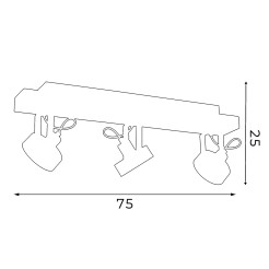 plafon Viva czarny listwa drewno 3xGU10/AR111 01229