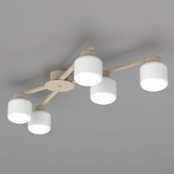 plafon  beige (glass: 2981) 5xE27 01356