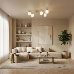 plafon  beige (glass: 2981) 5xE27 01356