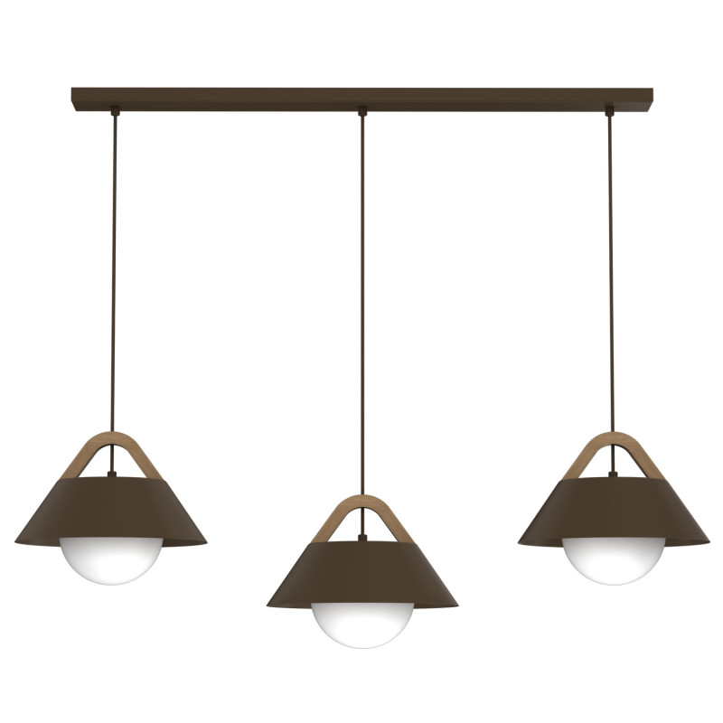 żyrandol  line bar 900x80 brown/natural wood 3xE27 04210