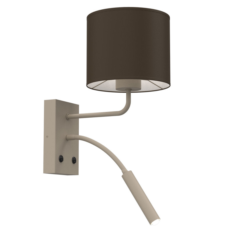 kinkiet, switch  beige/brown (shade: 2067) 1xE27+1xG9 04655