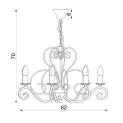 żyrandol  black 7xE14 05782