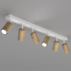 spot Nise line bar 900 white/wood 6xGU10 07048