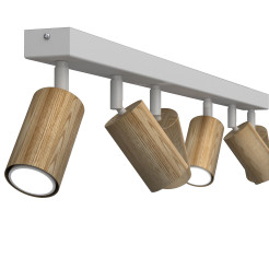 spot Nise line bar 900 white/wood 6xGU10 07048