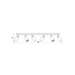 spot Nise line bar 900 white/wood 6xGU10 07048