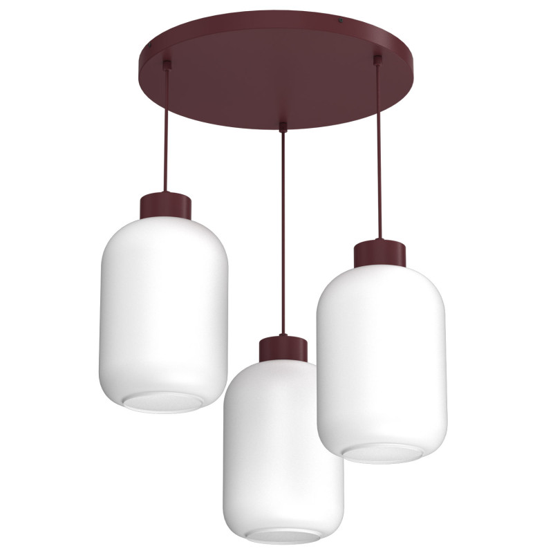 żyrandol plate  burgundy (glass: 2987) 3xE27 08017