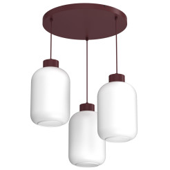 żyrandol plate  burgundy (glass: 2987) 3xE27 08017