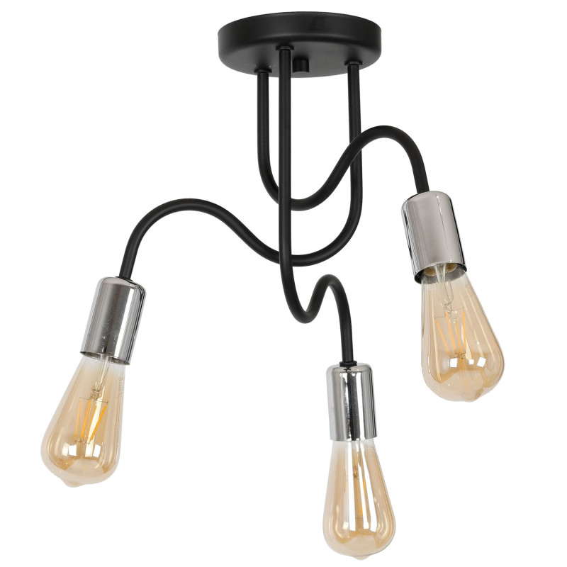 plafon  black/chrome 3xE27 08071