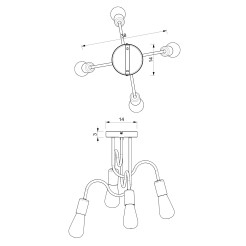 plafon  white/chrome 4xE27 08075