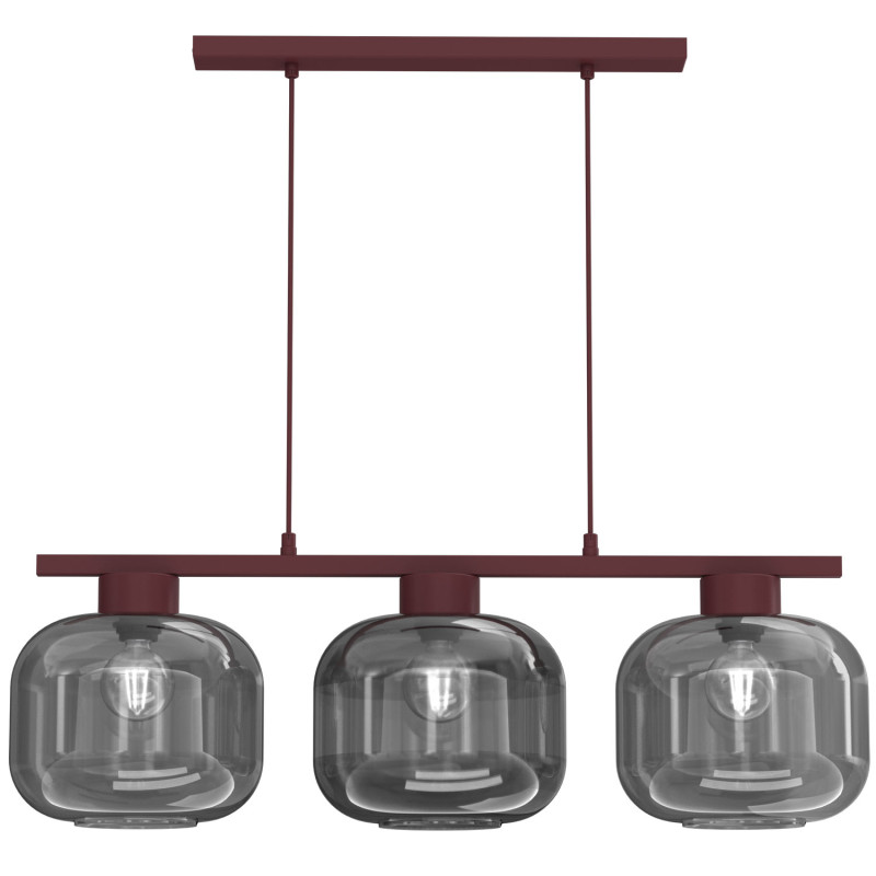 żyrandol  burgundy (glass: 2985) 3xE27 08130