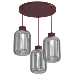 żyrandol plate  burgundy (glass: 2988) 3xE27 08131