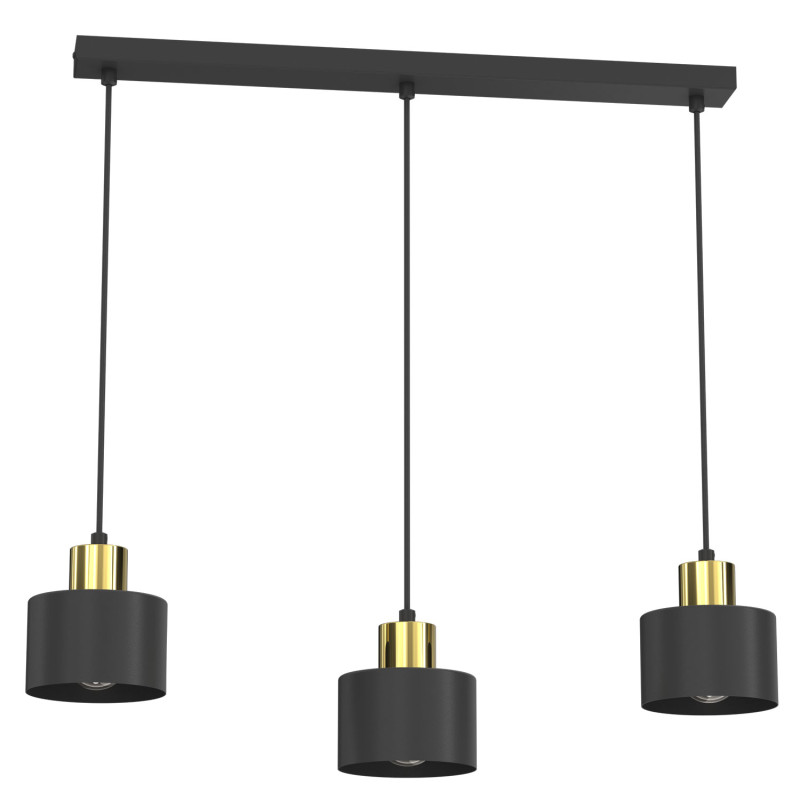 żyrandol plate dia 300 mm  black/gold 3xE27 08784