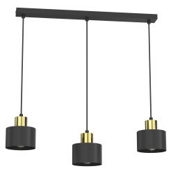 żyrandol plate dia 300 mm  black/gold 3xE27 08784